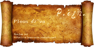 Pless Éva névjegykártya